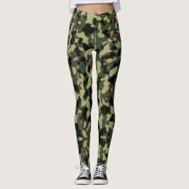 Olive Green Camouflage Leggings