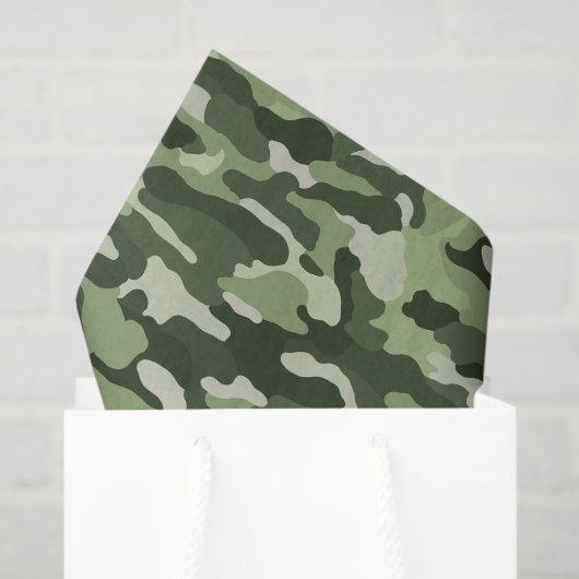 Olive Green Camouflage Seidenpapier (Geschenktüte)
