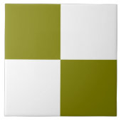Olive Green Checked Keramik Tile Fliese (Vorderseite)