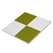 Olive Green Checked Keramik Tile Fliese (Seite)