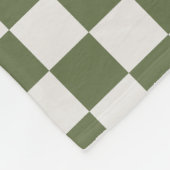 Olive Green Checkered Patered Karo Fleecedecke (Ecke)