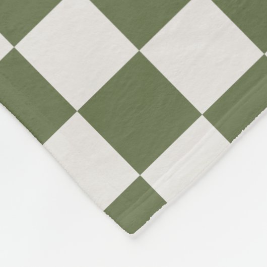 Olive Green Checkered Patered Karo Fleecedecke (Ecke)