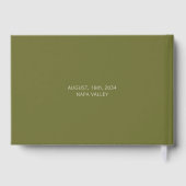 Olive Green | Chic Blush Rose Wedding Gästebuch (Rückseite)