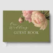 Olive Green | Chic Blush Rose Wedding Gästebuch (Vorderseite)