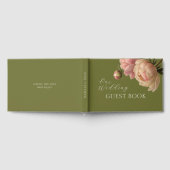 Olive Green | Chic Blush Rose Wedding Gästebuch (Voll)