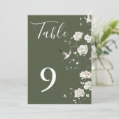 Olive Green Chinoiserie Tischnummer (Stehend Vorderseite)