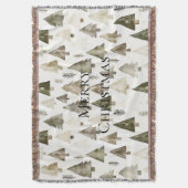 Olive Green Christmas Trees Decke (Vorderseite Vertikal)