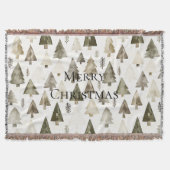 Olive Green Christmas Trees Decke (Vorderseite)