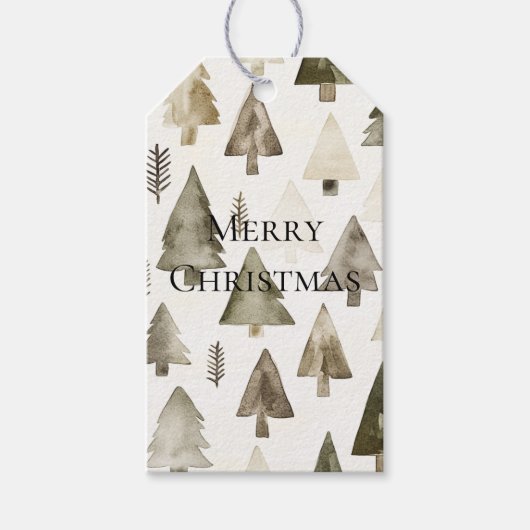 Olive Green Christmas Trees Geschenkanhänger (Vorderseite)