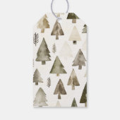 Olive Green Christmas Trees Geschenkanhänger (Rückseite)