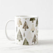 Olive Green Christmas Trees Gold Glitzer Circle Kaffeetasse (Links)