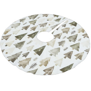 Olive Green Christmas Trees Polyester Weihnachtsbaumdecke