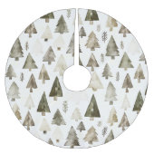 Olive Green Christmas Trees Polyester Weihnachtsbaumdecke (Vorderseite)