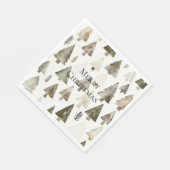 Olive Green Christmas Trees Serviette (Ecke)