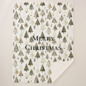 Olive Green Christmas Trees Sherpadecke (Vorderseite)