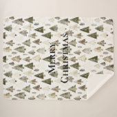 Olive Green Christmas Trees Sherpadecke (Vorderseite (Horizontal))