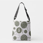 Olive Green Circles Monogram Tragetaschen Mit Langen Trägern (Vorderseite)