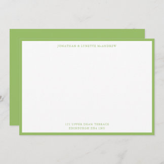 Olive Green Classic Border Flat Note Card Mitteilungskarte