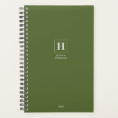 Olive Green Classic Monogram Personal Weekly Planer (Vorderseite)