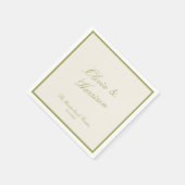 Olive Green Classic Wedding Serviette (Ecke)