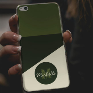 Olive green & Cream old money ästhetische MOnogram iPhone 16 Pro Max Hülle