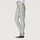 Olive Green Cream Stripes Leggings (Links)
