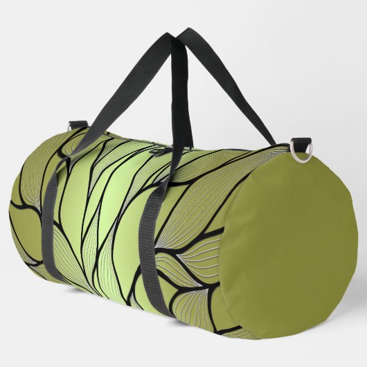 Olive Green Creative Verlass Pattern Duffle Bag (Linke Ecke)