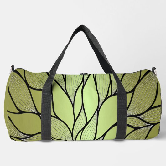 Olive Green Creative Verlass Pattern Duffle Bag (Vorderseite)
