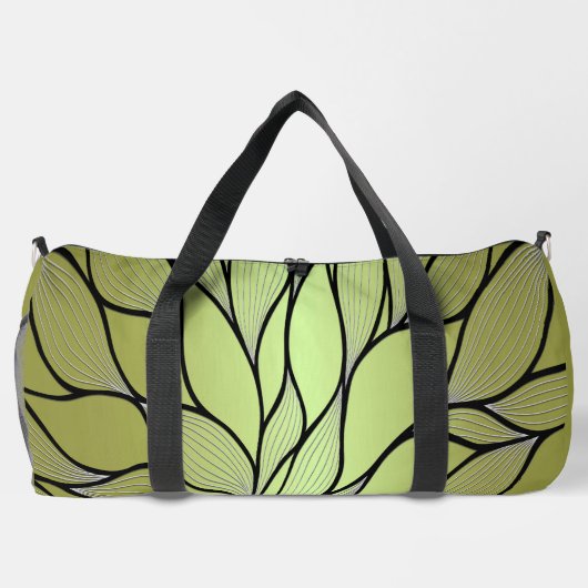 Olive Green Creative Verlass Pattern Duffle Bag (Rückseite)