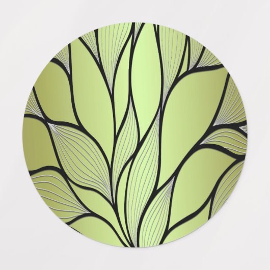Olive Green Creative Verlass Pattern Etiketten (Design 2)
