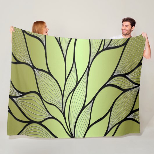 Olive Green Creative Verlass Pattern Fleecedecke (Beispiel)