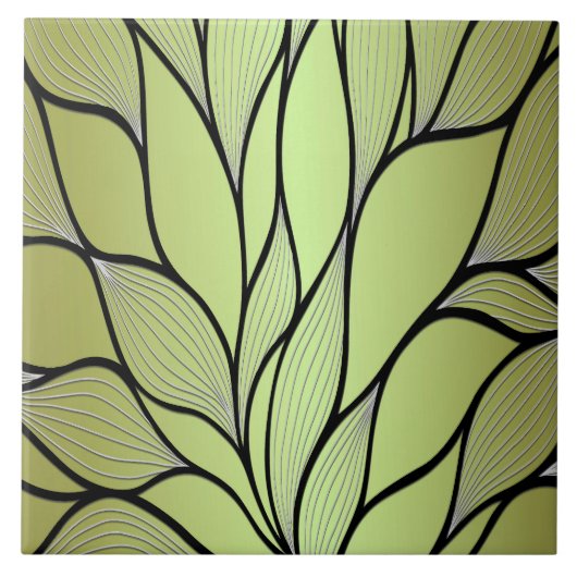 Olive Green Creative Verlass Pattern Fliese (Vorderseite)