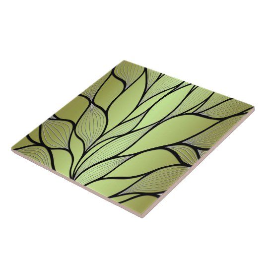 Olive Green Creative Verlass Pattern Fliese (Seite)