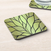 Olive Green Creative Verlass Pattern Getränkeuntersetzer (Linke Seite)