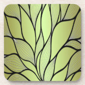 Olive Green Creative Verlass Pattern Getränkeuntersetzer (Vorderseite)