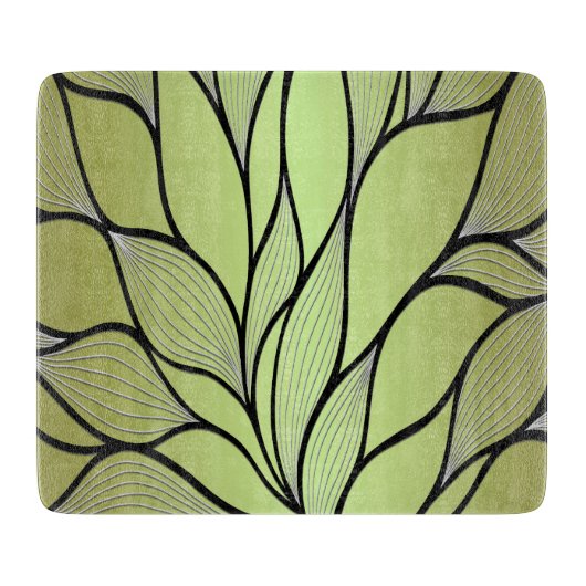 Olive Green Creative Verlass Pattern Schneidebrett (Vorderseite)