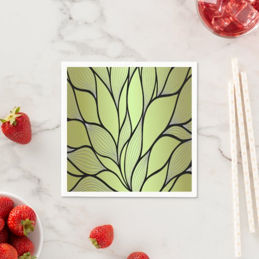 Olive Green Creative Verlass Pattern Serviette (Beispiel)