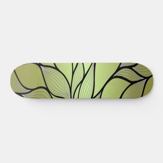 Olive Green Creative Verlass Pattern Skateboard (Horizontal)