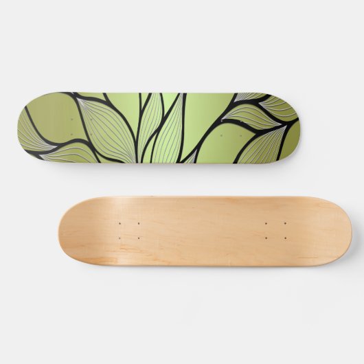 Olive Green Creative Verlass Pattern Skateboard (Horizontal)