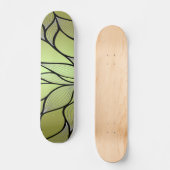Olive Green Creative Verlass Pattern Skateboard (Vorderseite)