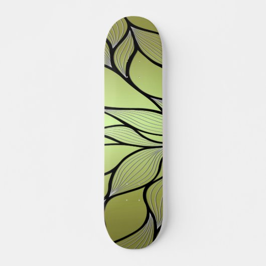 Olive Green Creative Verlass Pattern Skateboard (Vorne)