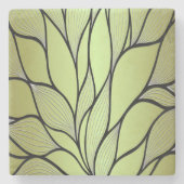 Olive Green Creative Verlass Pattern Steinuntersetzer (Vorderseite)