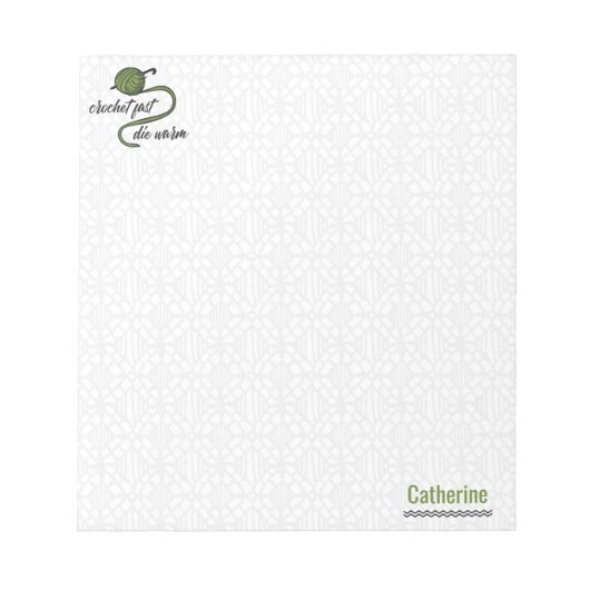 Olive Green Crochet schnell, Die warm Notizblock (Vorderseite)