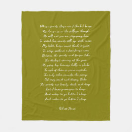 Olive Green Custom Poem Song Lyric Quote  Fleecedecke