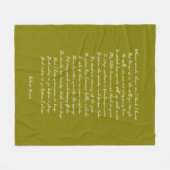 Olive Green Custom Poem Song Lyric Quote  Fleecedecke (Vorderseite (Horizontal))