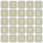 Olive Green Customizable Square Number Stickers  Aufkleber (Vorderseite)