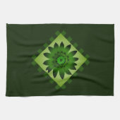 Olive Green Daisy Blume Küchentuch (Horizontal)