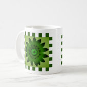Olive Green Daisy Blume, Muster Streifen - Tasse (Vorderseite Links)
