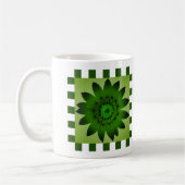 Olive Green Daisy Blume, Muster Streifen - Tasse (Links)