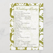 Olive Green Damask Hochzeitsprogramm Programm (Rückseite)
